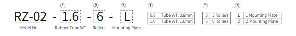 Naming Rules of Small Peristaltic Pump BJ-RZ-02